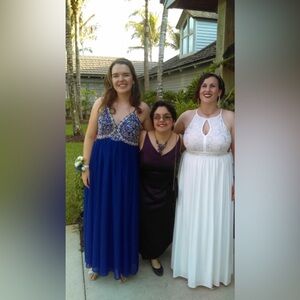 Morgan and co size 13/14 champagne dress.